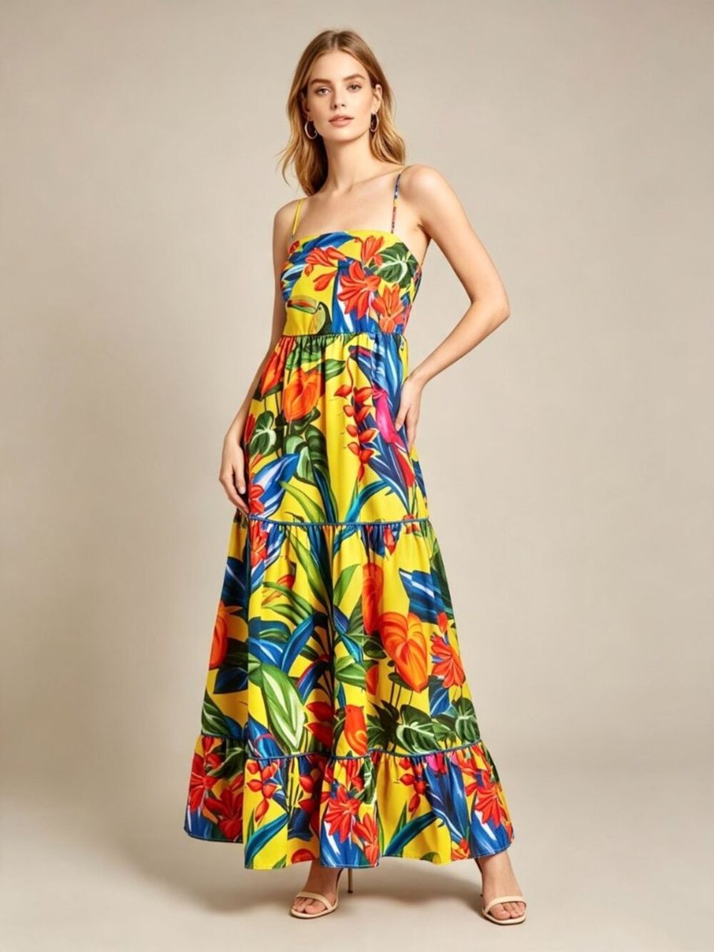 NWOT Farm Rio Cotton Bright Nature Maxi Sundress Multicolor Size M - Picture 1 of 15